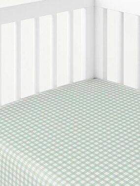 NEW Butterblu Gingham Frankie Fitted Crib Sheet 100% Organic Cotton Baby Bedding